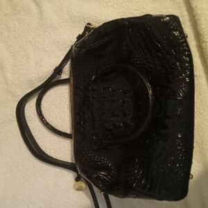 New black Brahmins leather cross boddy Bag With matching 10 Credit card wallet